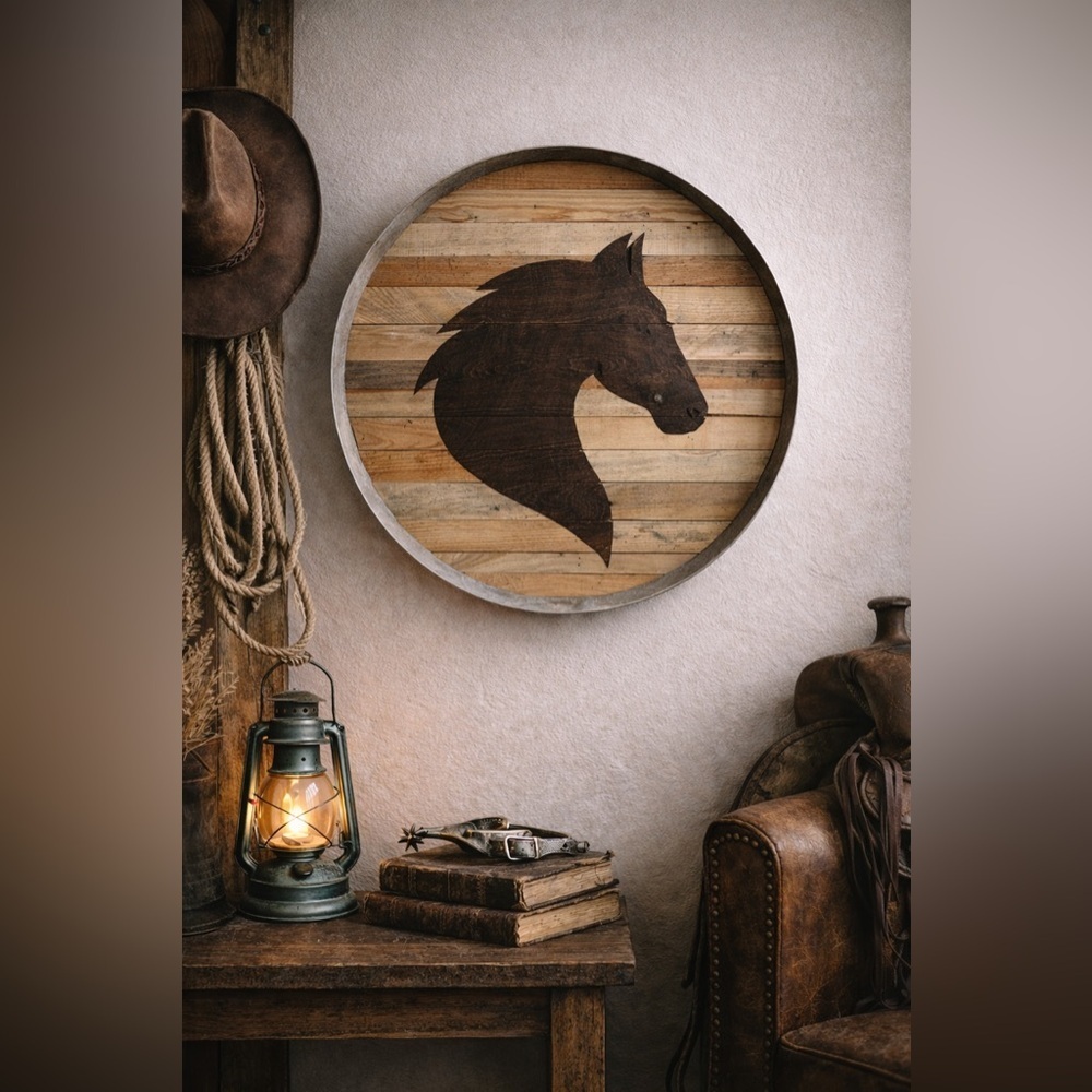 R.A.W. Restorations Rustic Horse Wall Art | Handmade Wood & Metal Western Decor
